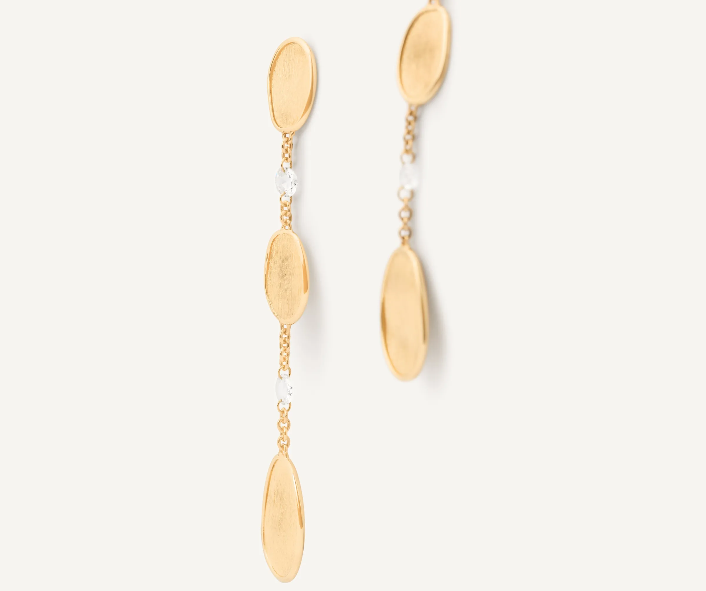 Earrings-Marco Bicego 18K Yellow Gold Chandelier Earrings with Diamonds Yellowgold