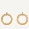 Earrings-Marco Bicego 18K Yellow Gold Circular Earrings With Diamonds Yellowgold