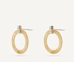 Earrings-Marco Bicego 18K Yellow Gold Circular Earrings With Diamonds Yellowgold