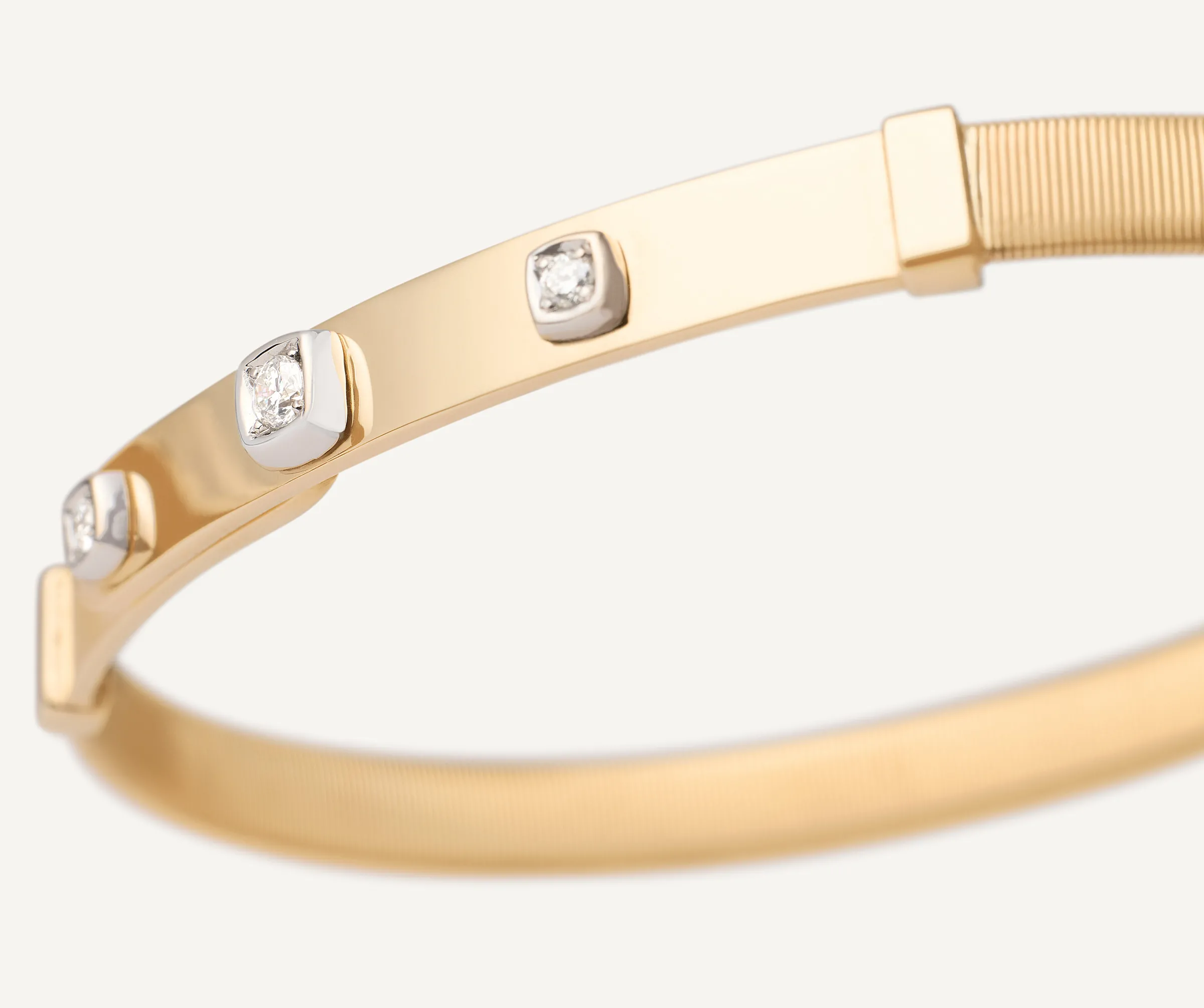 Bracelets-Marco Bicego 18K Yellow Gold Coil and Diamond Bangle Bracelet, Thin Yellowgold