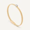 Bracelets-Marco Bicego 18K Yellow Gold Coil Bangle Bracelet With Cushion-Cut Diamond Yellowgold