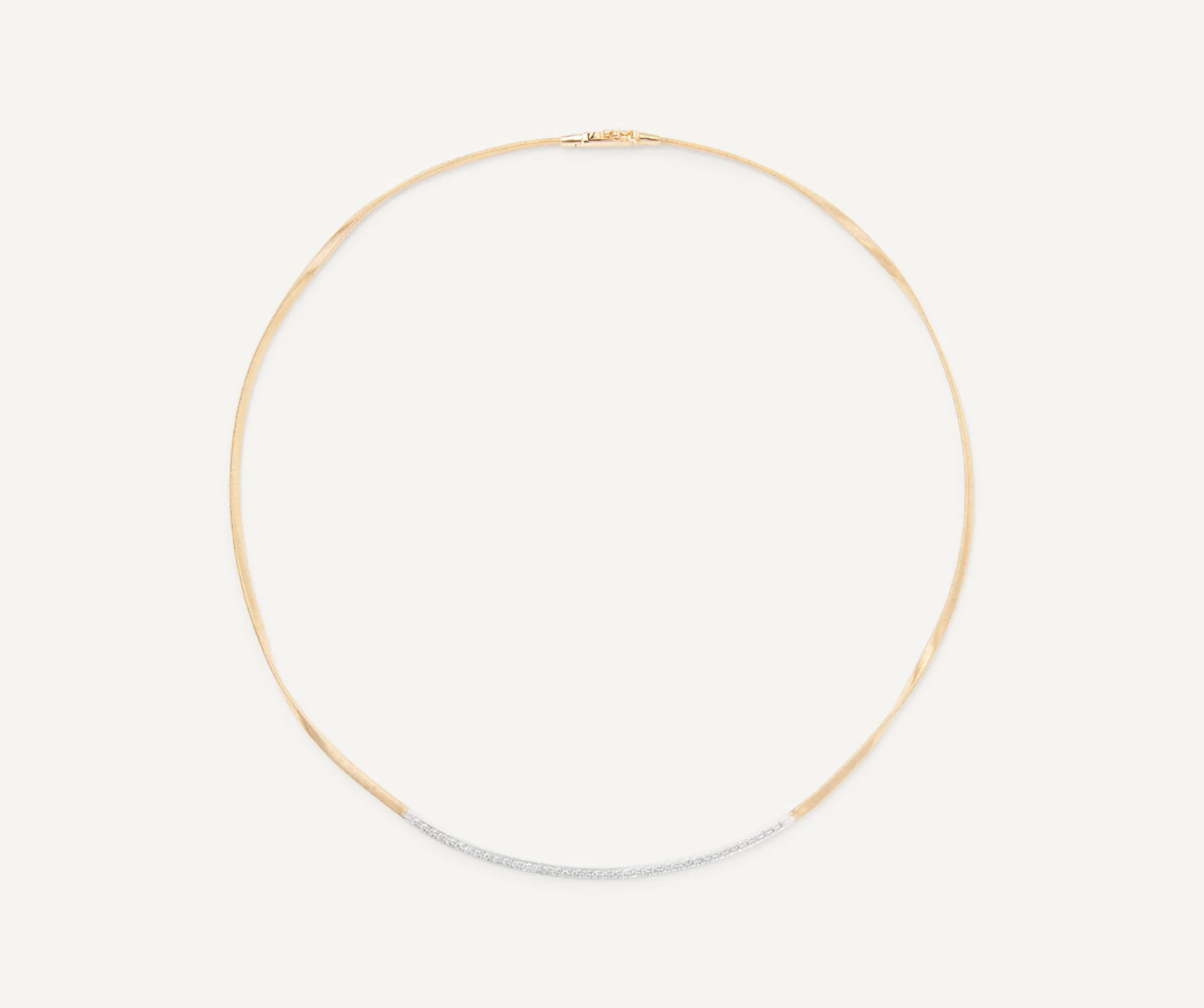 Necklaces-Marco Bicego 18K Yellow Gold Coil Necklace With Diamond Bar Yellowgold