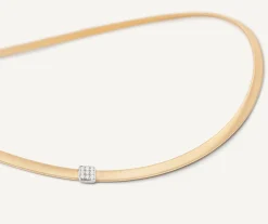 Necklaces-Marco Bicego 18K Yellow Gold Coil Necklace With Diamonds Yellowgold