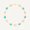 Necklaces-Marco Bicego 18K Yellow Gold Collar Necklace with Turquoise Yellowgold
