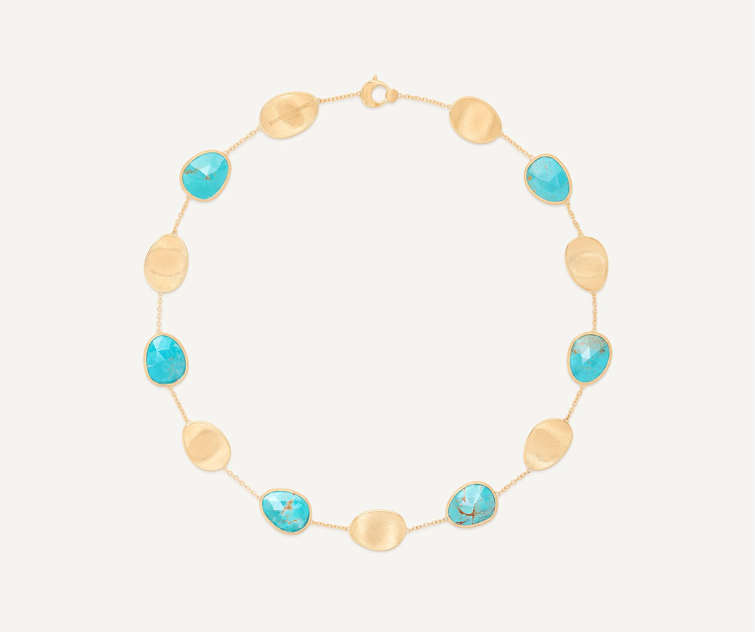 Necklaces-Marco Bicego 18K Yellow Gold Collar Necklace with Turquoise Yellowgold