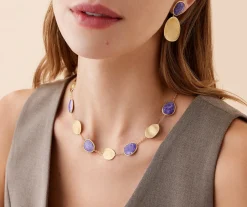 Necklaces-Marco Bicego 18K Yellow Gold Collar Necklace with Charoite Yellowgold