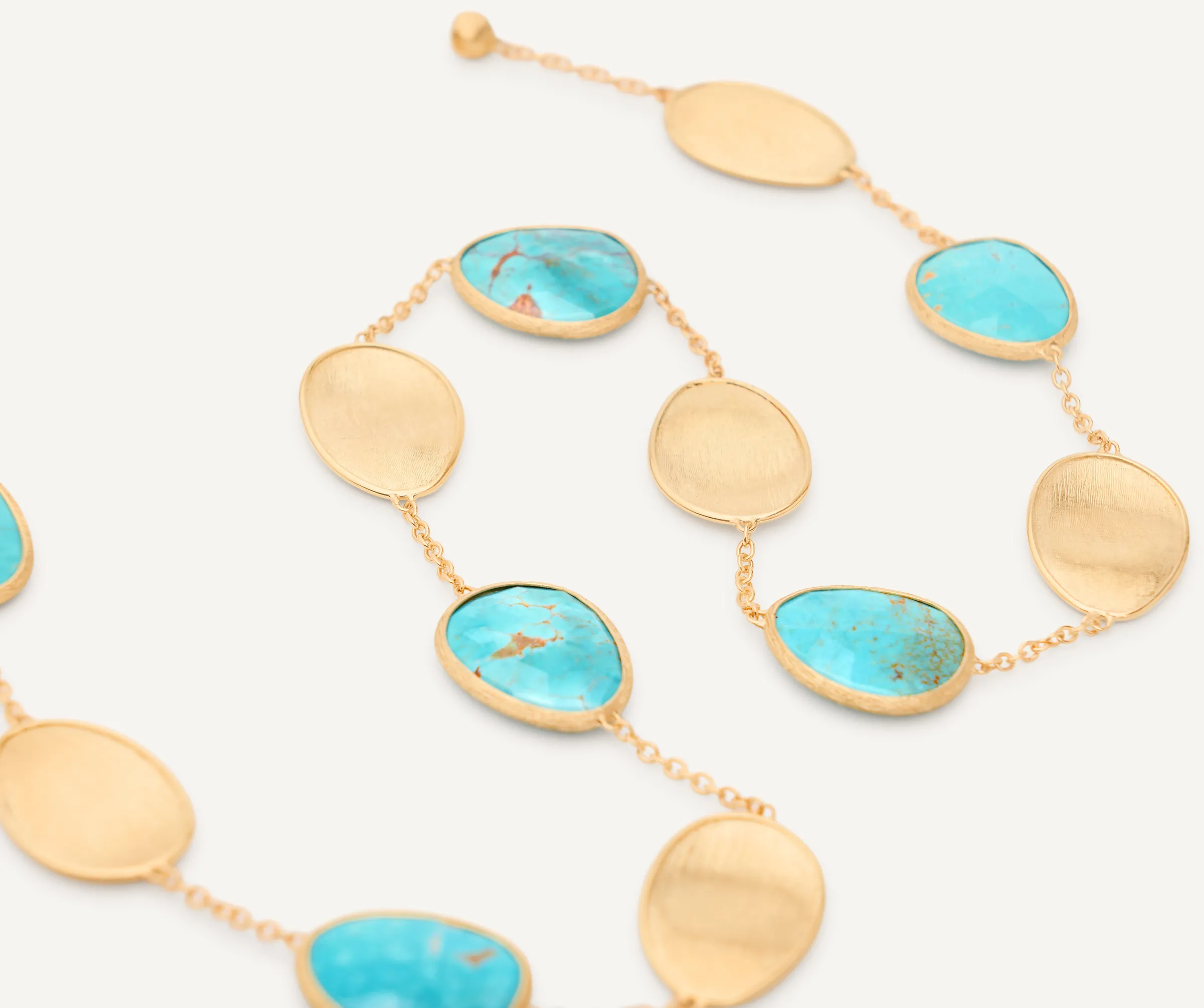 Necklaces-Marco Bicego 18K Yellow Gold Collar Necklace with Turquoise Yellowgold