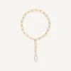 Necklaces-Marco Bicego 18K Yellow Gold Convertible Oval Link Lariat With Pavé Diamonds Yellowgold