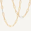 Necklaces-Marco Bicego 18K Yellow Gold Convertible Oval Link Necklace With Pavé Diamonds Links Yellowgold