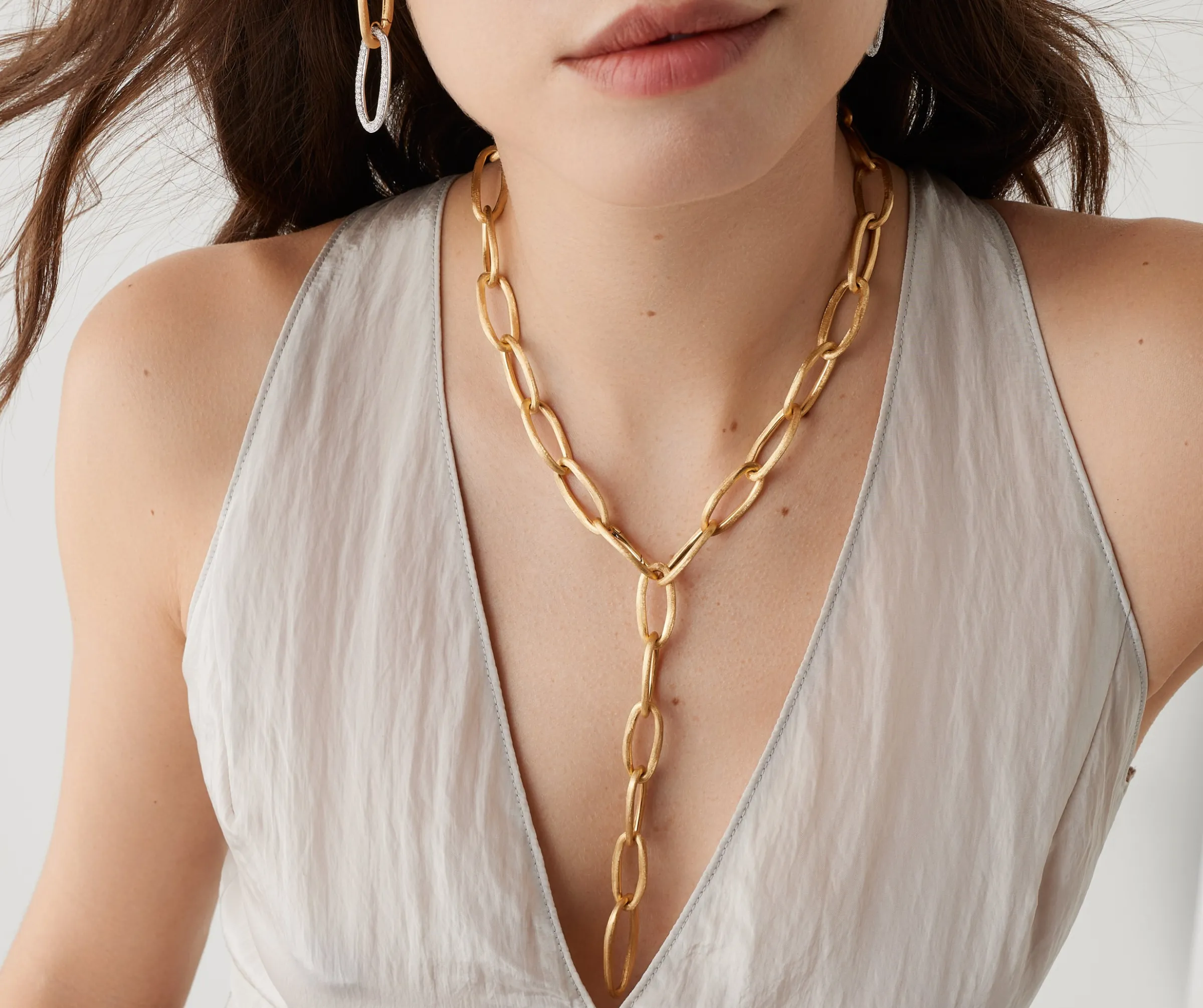 Necklaces-Marco Bicego 18K Yellow Gold Convertible Oval Link Lariat Yellowgold