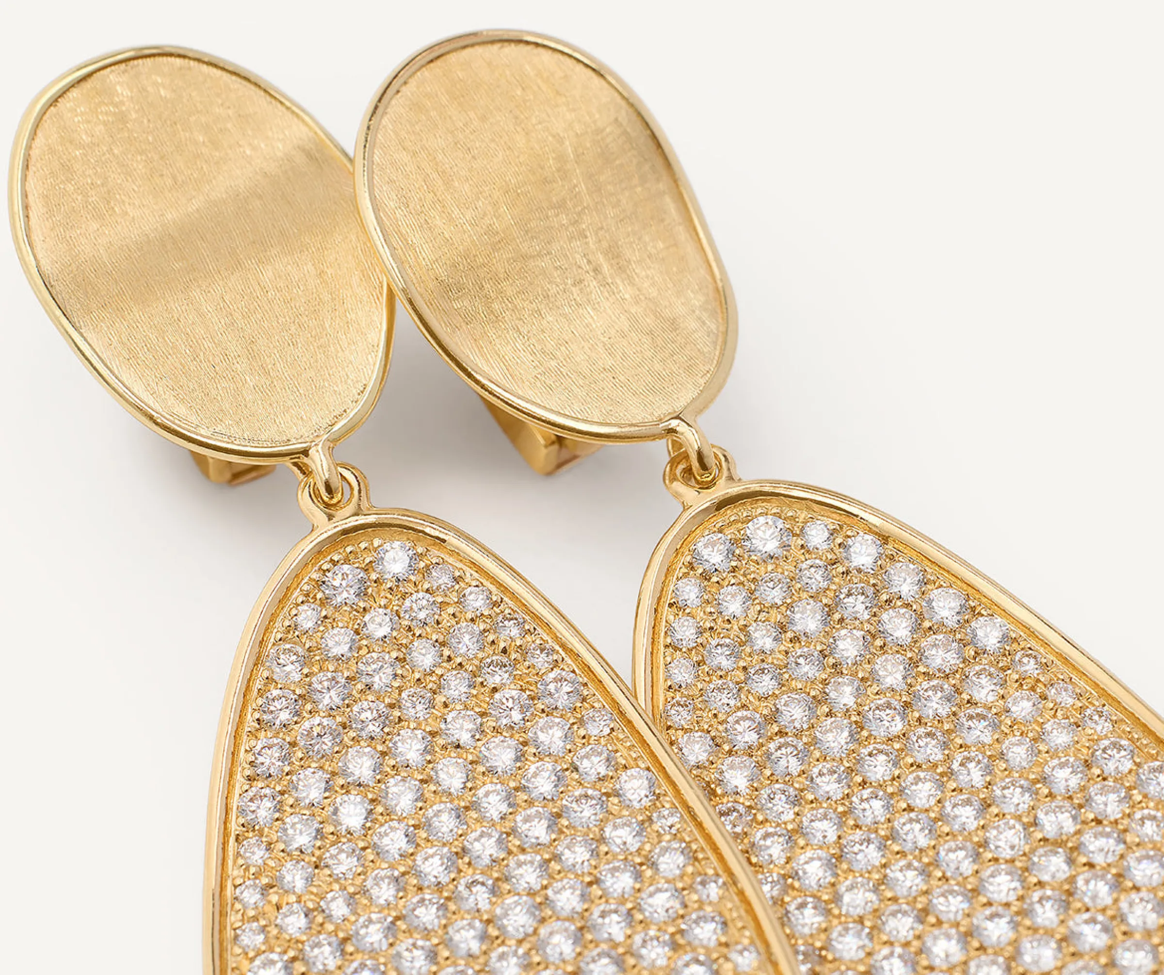 Earrings-Marco Bicego 18K Yellow Gold Convertible Pavé Diamond Earring Kit Yellowgold