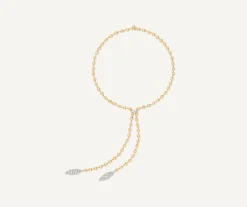 Necklaces-Marco Bicego 18K Yellow Gold Diamond Drop Necklace Yellowgold