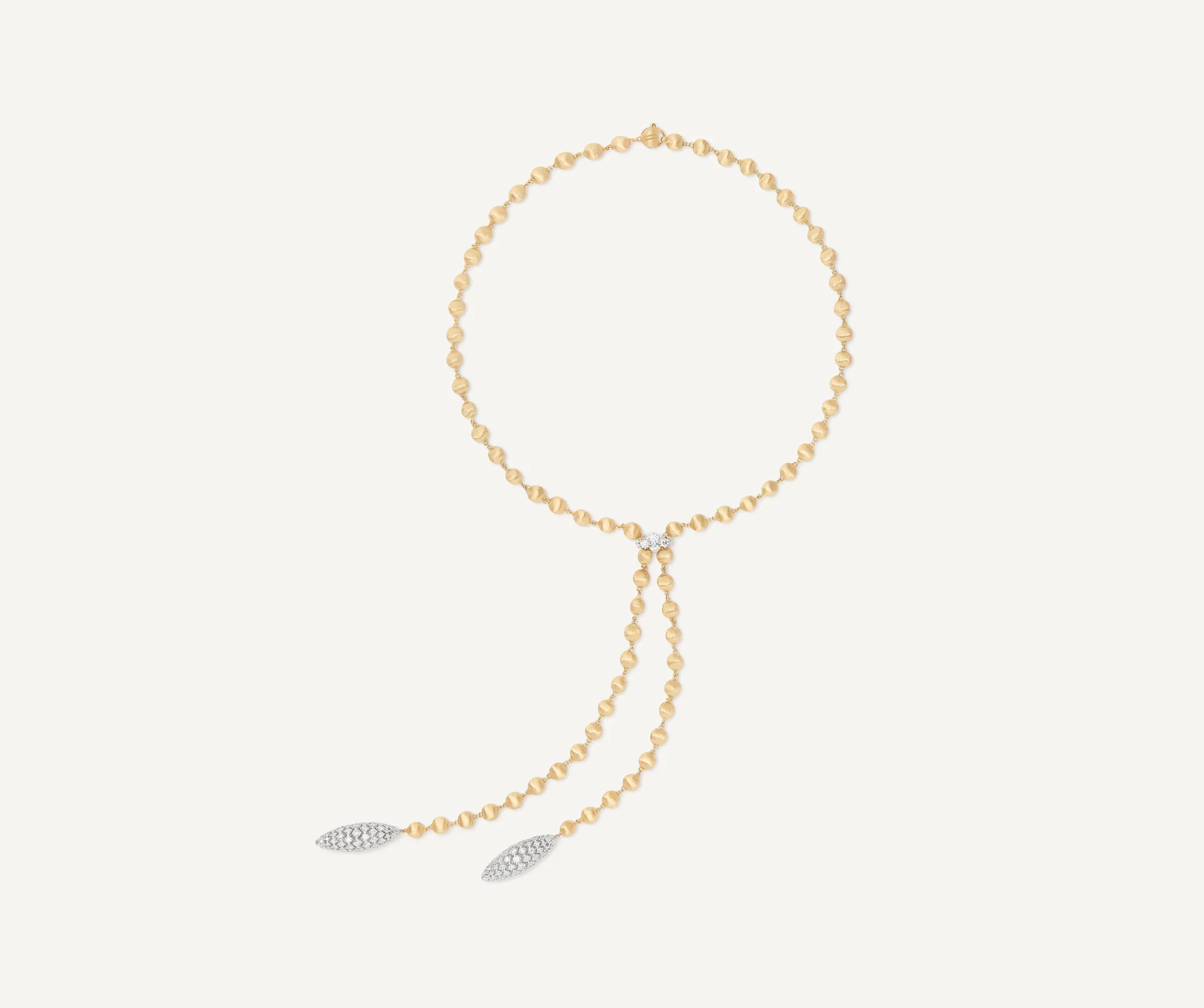 Necklaces-Marco Bicego 18K Yellow Gold Diamond Drop Necklace Yellowgold
