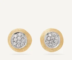 Earrings-Marco Bicego 18K Yellow Gold Diamond Pavé Stud Earrings Yellowgold