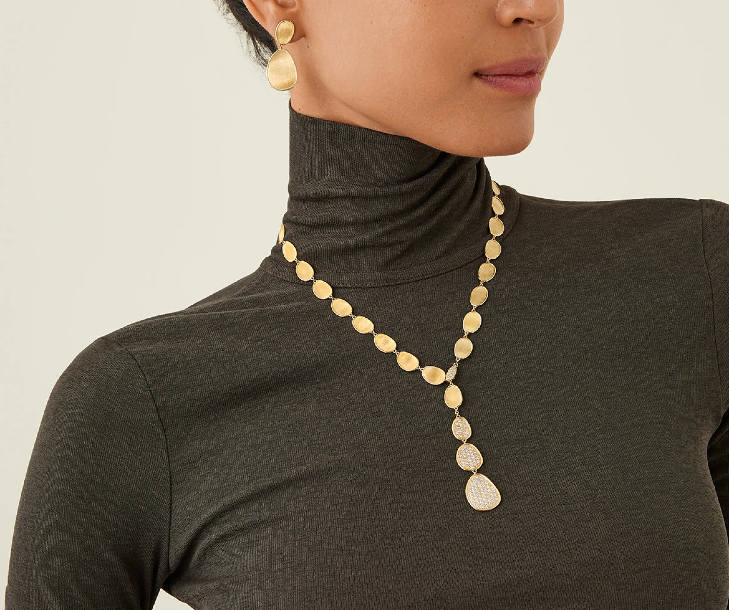Necklaces-Marco Bicego 18K Yellow Gold Diamond Pavé Lariat Necklace Yellowgold