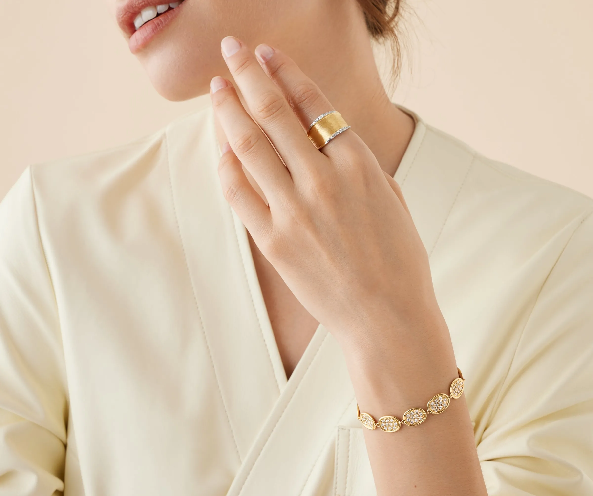 Bracelets-Marco Bicego 18K Yellow Gold Diamond Pavé Bracelet Yellowgold