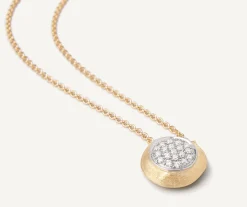 Pendants | Necklaces-Marco Bicego 18K Yellow Gold Diamond Pavé Disk Pendant Yellowgold