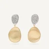 Earrings-Marco Bicego 18K Yellow Gold Double Drop Earrings With Diamonds, Small Yellowgold