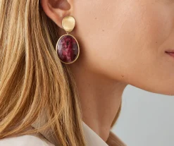 Earrings-Marco Bicego 18K Yellow Gold Double Drop Thulite Earrings Yellowgold