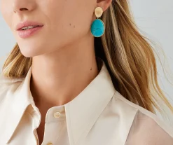 Earrings-Marco Bicego 18K Yellow Gold Double Drop Turquoise Earrings Yellowgold