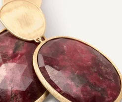 Earrings-Marco Bicego 18K Yellow Gold Double Drop Thulite Earrings Yellowgold