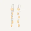 Earrings-Marco Bicego 18K Yellow Gold Double-Strand Earrings with Diamonds Yellowgold
