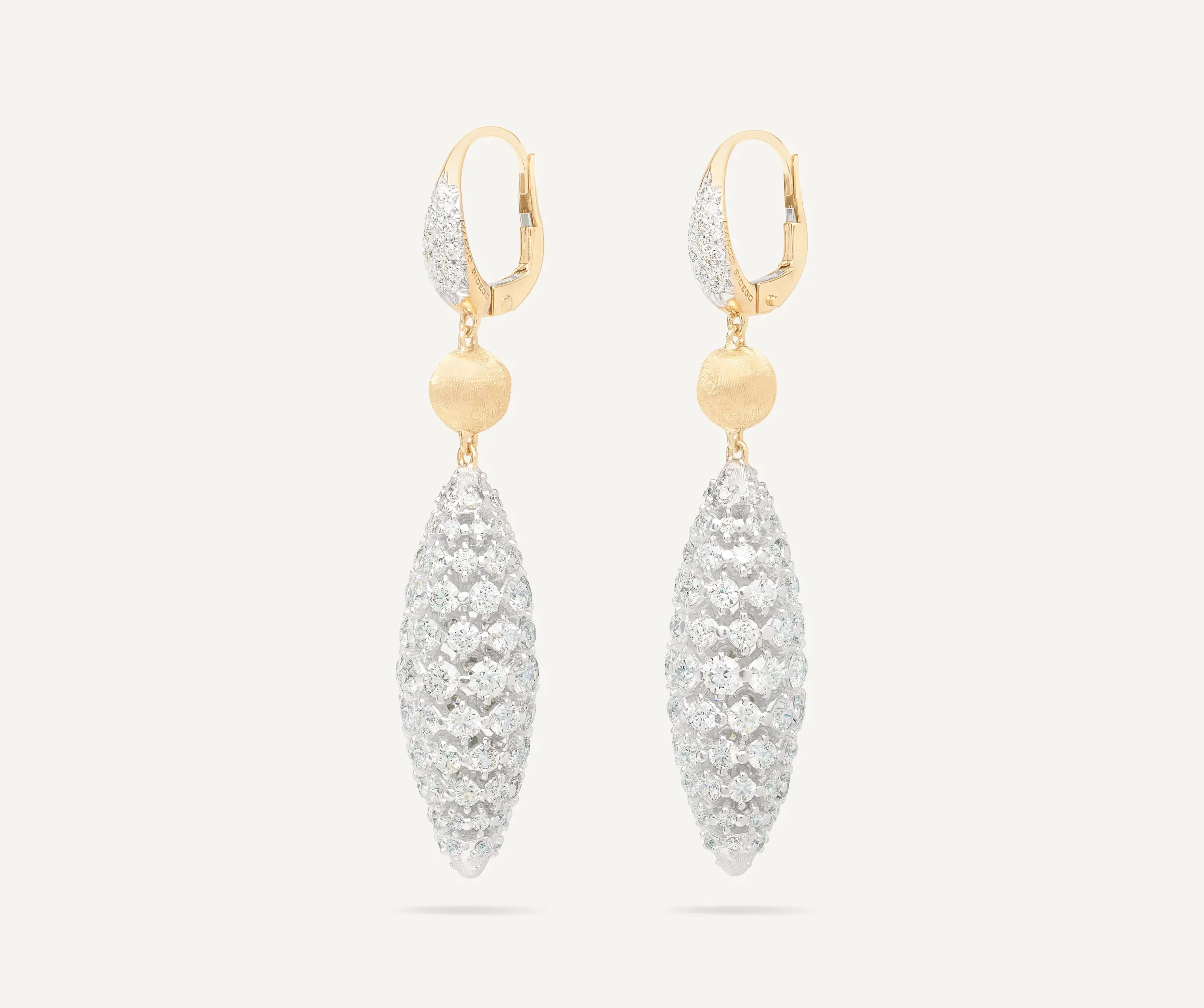Earrings-Marco Bicego 18K Yellow Gold Drop Earrings With Diamond Clip Yellowgold