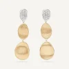 Earrings-Marco Bicego 18K Yellow Gold 3-Drop Earrings With Diamonds, Small Yellowgold