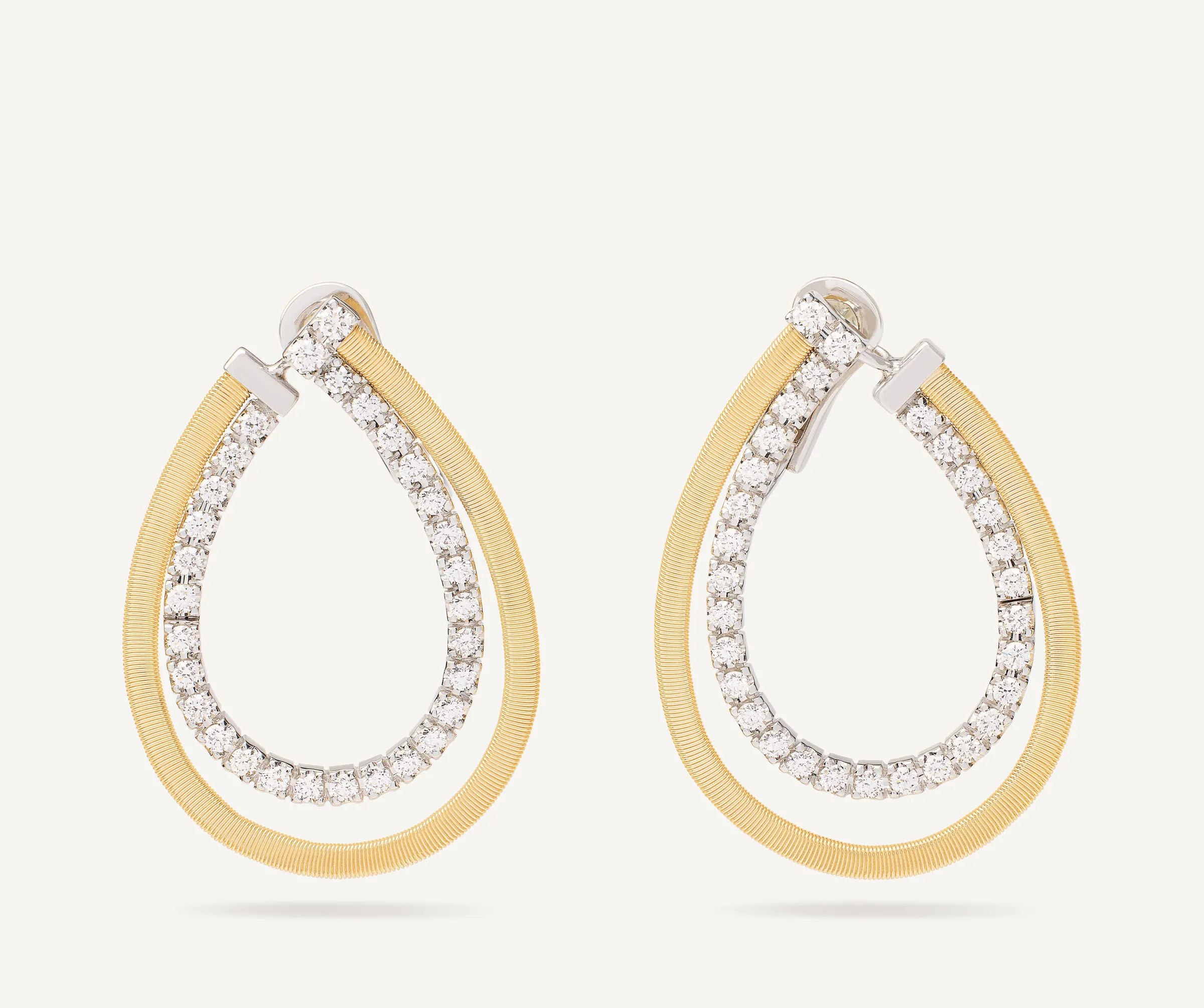 Earrings-Marco Bicego 18K Yellow Gold Drop Earrings With Diamonds Yellowgold