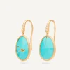 Earrings-Marco Bicego 18K Yellow Gold Drop Earrings with Turquoise and Diamond Accent Yellowgold