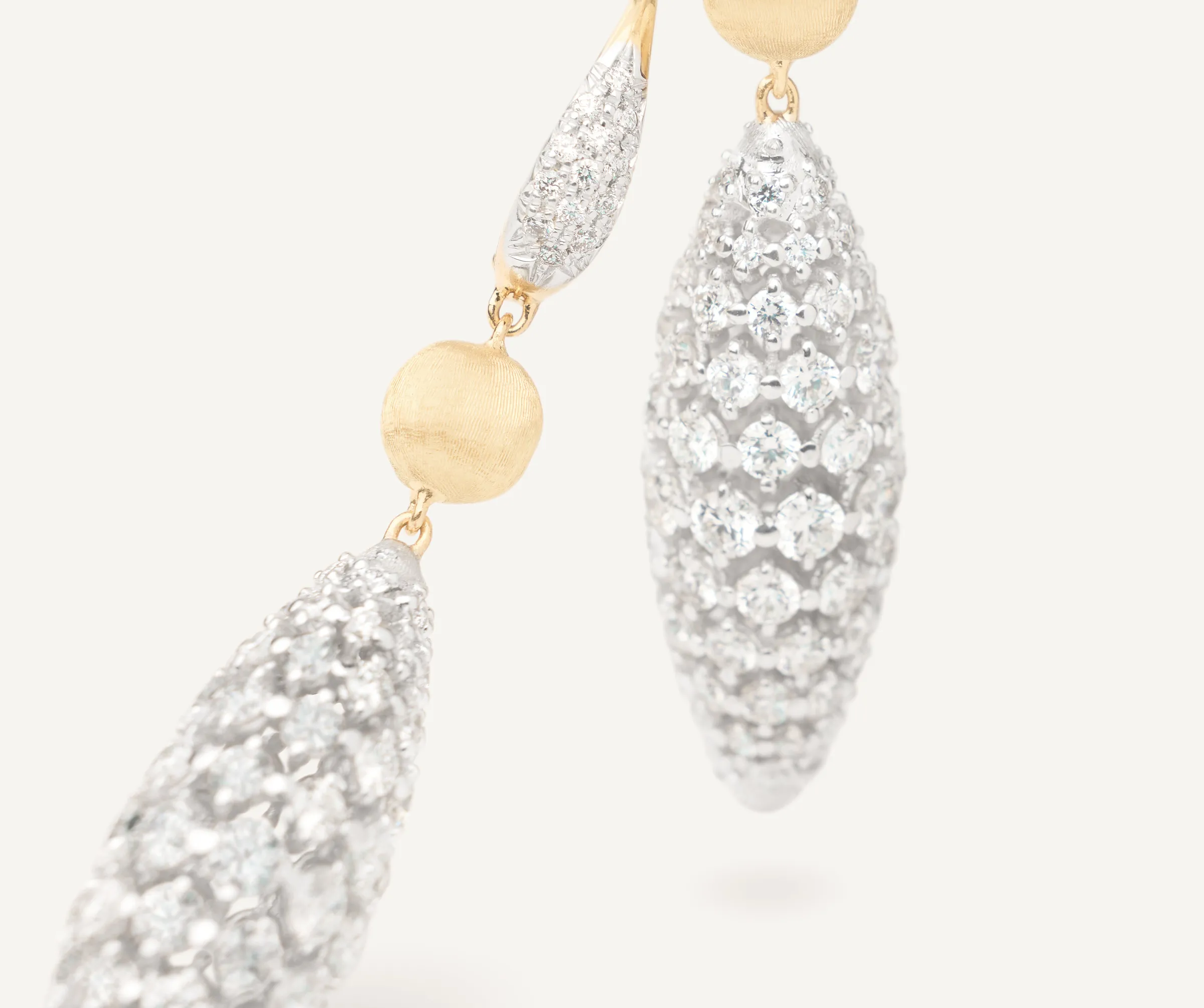 Earrings-Marco Bicego 18K Yellow Gold Drop Earrings With Diamond Clip Yellowgold