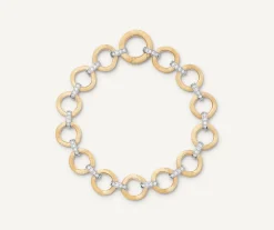 Bracelets-Marco Bicego 18K Yellow Gold Flat Link Bracelet With Diamonds Yellowgold
