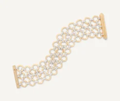 Bracelets-Marco Bicego 18K Yellow Gold Flat Link 3-Strand Bracelet With Diamonds Yellowgold
