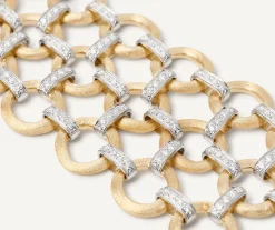 Bracelets-Marco Bicego 18K Yellow Gold Flat Link 3-Strand Bracelet With Diamonds Yellowgold