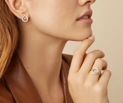 Earrings-Marco Bicego 18K Yellow Gold Flat-Link Diamond Stud Earrings Yellowgold