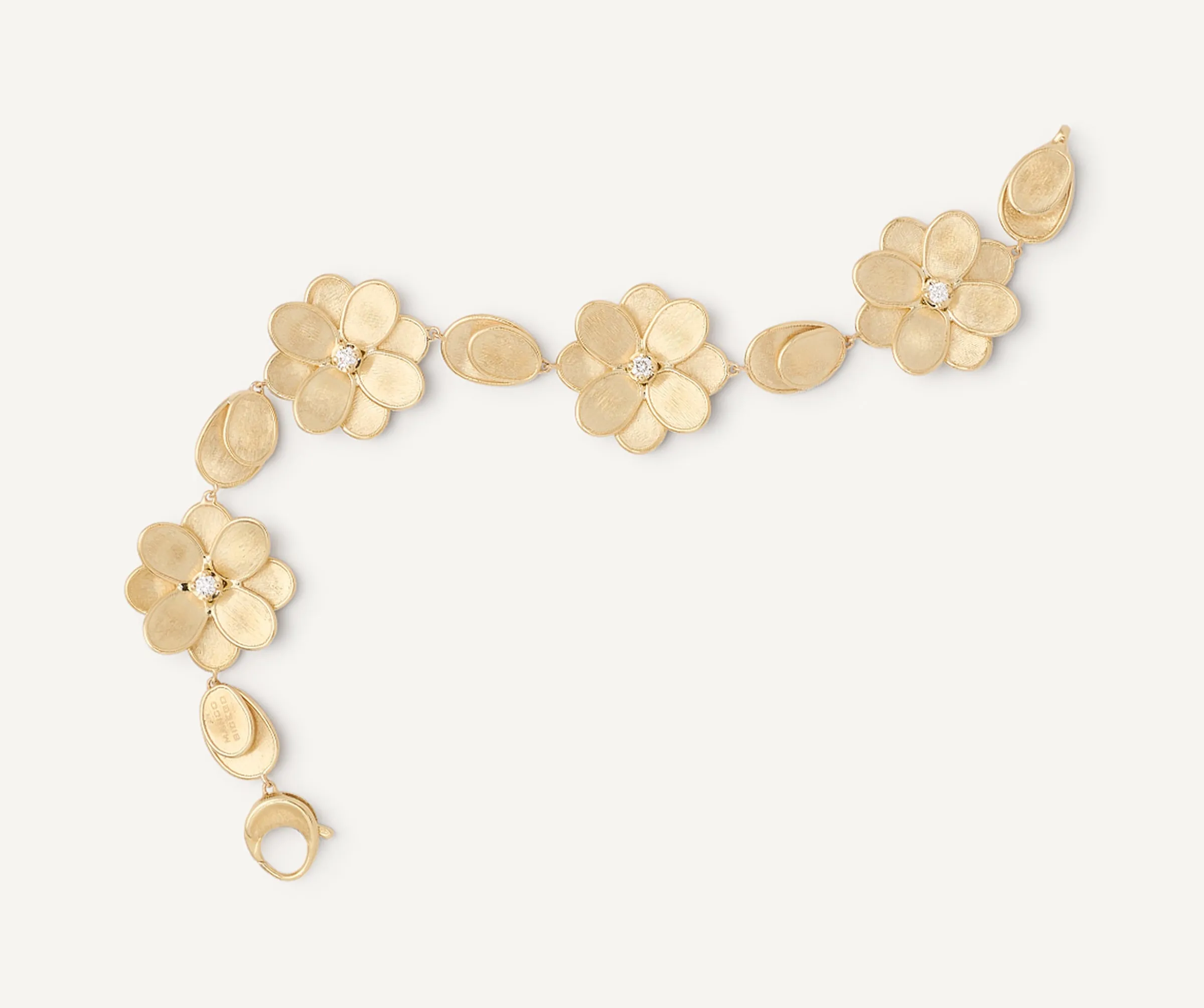 Bracelets-Marco Bicego 18K Yellow Gold Flower Bracelet with Diamonds Yellowgold