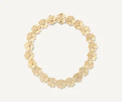 Necklaces-Marco Bicego 18K Yellow Gold Flower Collar Necklace with Diamonds Yellowgold