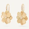 Earrings-Marco Bicego 18K Yellow Gold Flower Drop Earrings with Diamonds Yellowgold