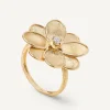 Rings-Marco Bicego 18K Yellow Gold Flower Ring with Diamond Center Yellowgold