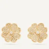 Earrings-Marco Bicego 18K Yellow Gold Flower Stud Earrings with Diamonds Yellowgold