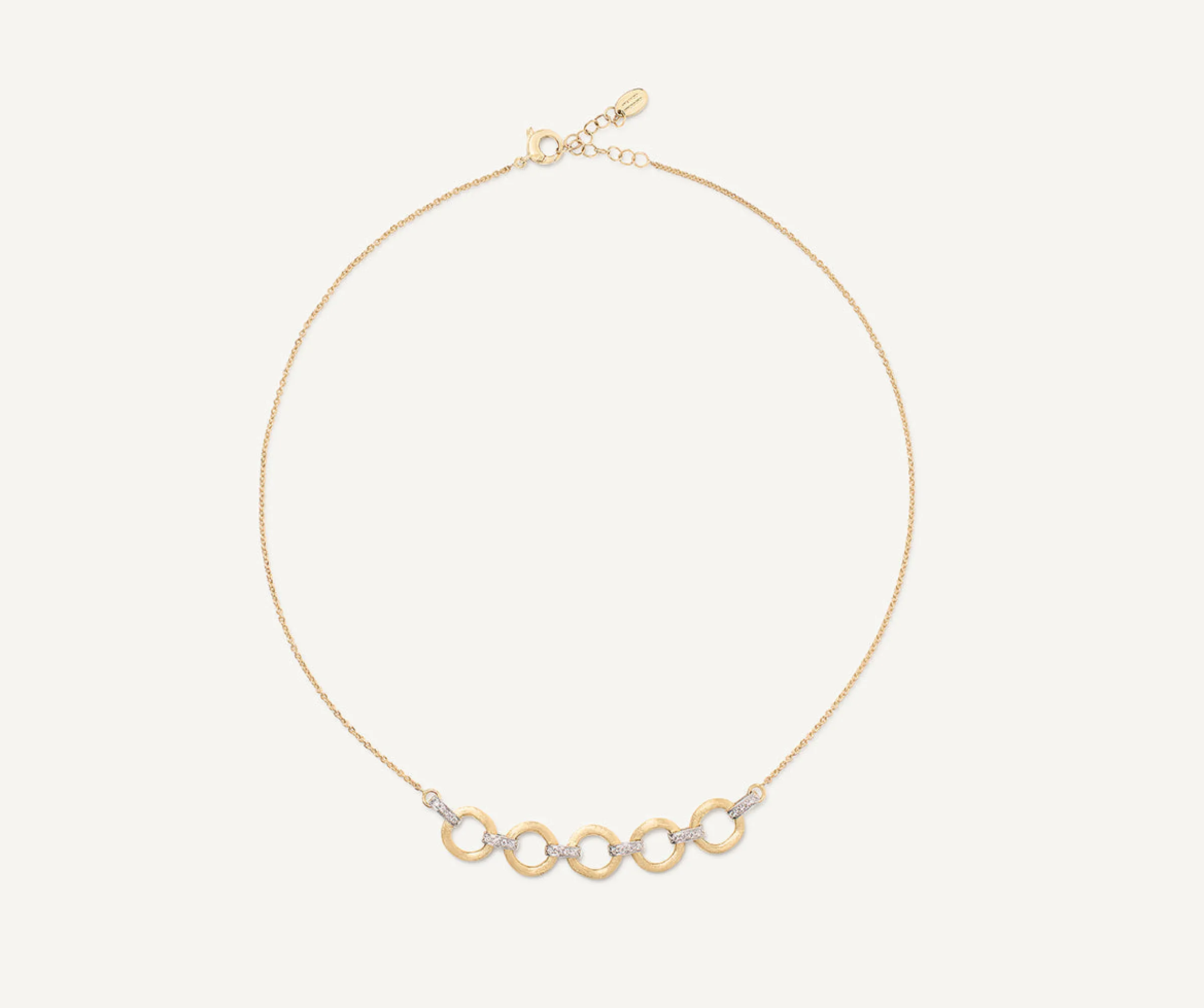 Necklaces-Marco Bicego 18K Yellow Gold Four Link Diamond Half Collar Necklace Yellowgold