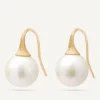 Earrings-Marco Bicego 18K Yellow Gold Freshwater Pearl Drop Earrings Yellowgold