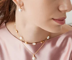 Earrings-Marco Bicego 18K Yellow Gold Freshwater Pearl Drop Earrings Yellowgold