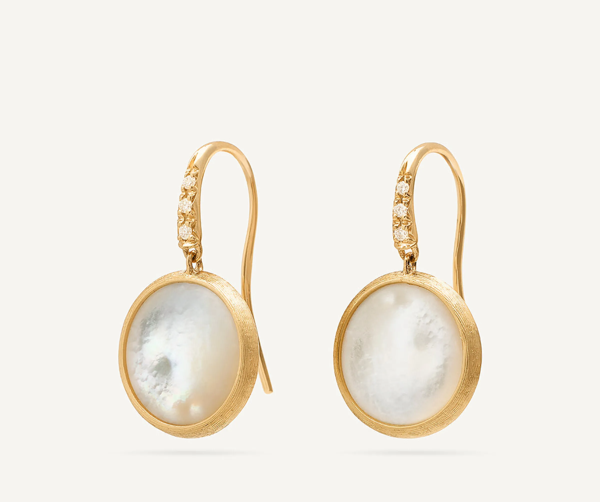 Earrings-Marco Bicego 18K Yellow Gold Gemstone Drop Earrings with Diamonds Yellowgold