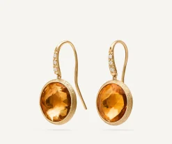 Earrings-Marco Bicego 18K Yellow Gold Gemstone Drop Earrings with Diamonds Yellowgold