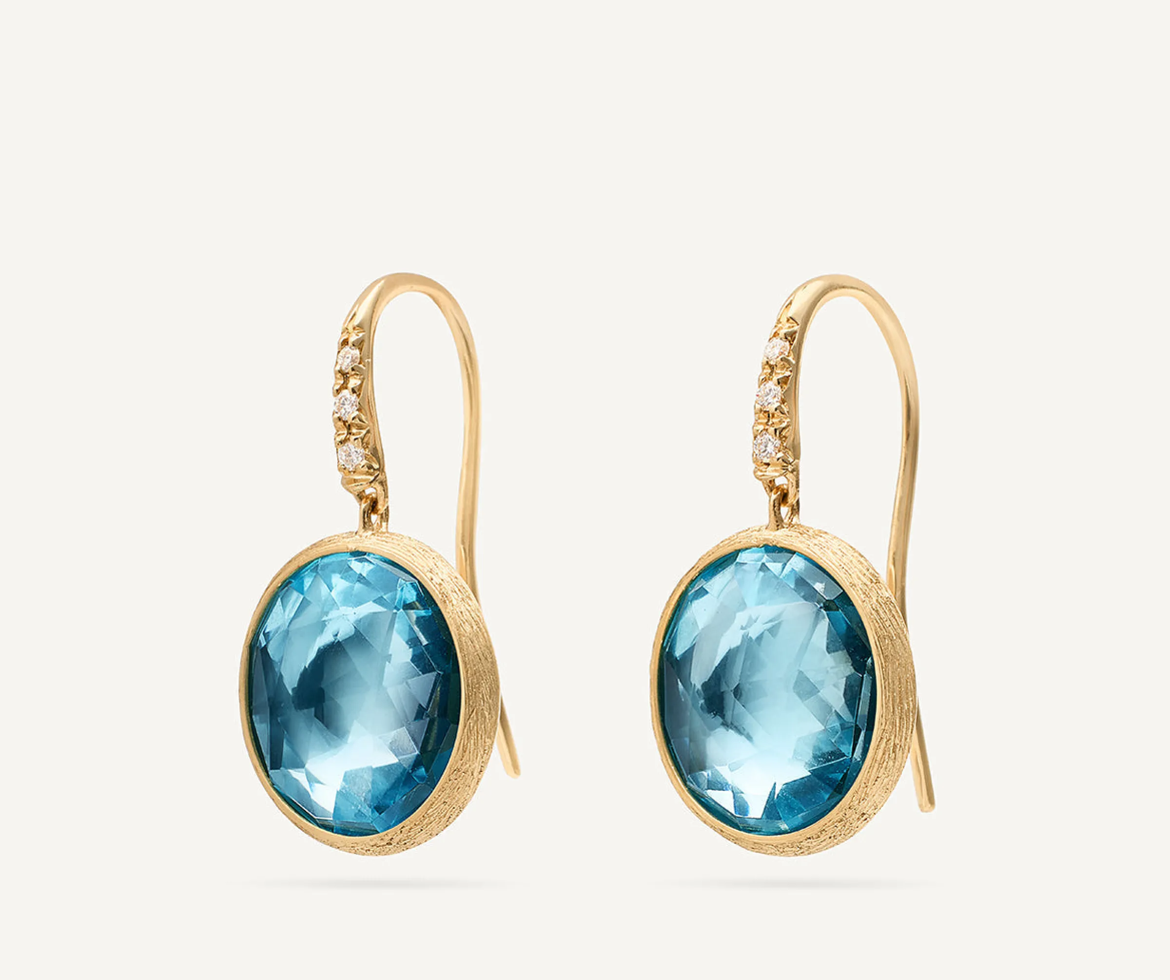 Earrings-Marco Bicego 18K Yellow Gold Gemstone Drop Earrings with Diamonds Yellowgold