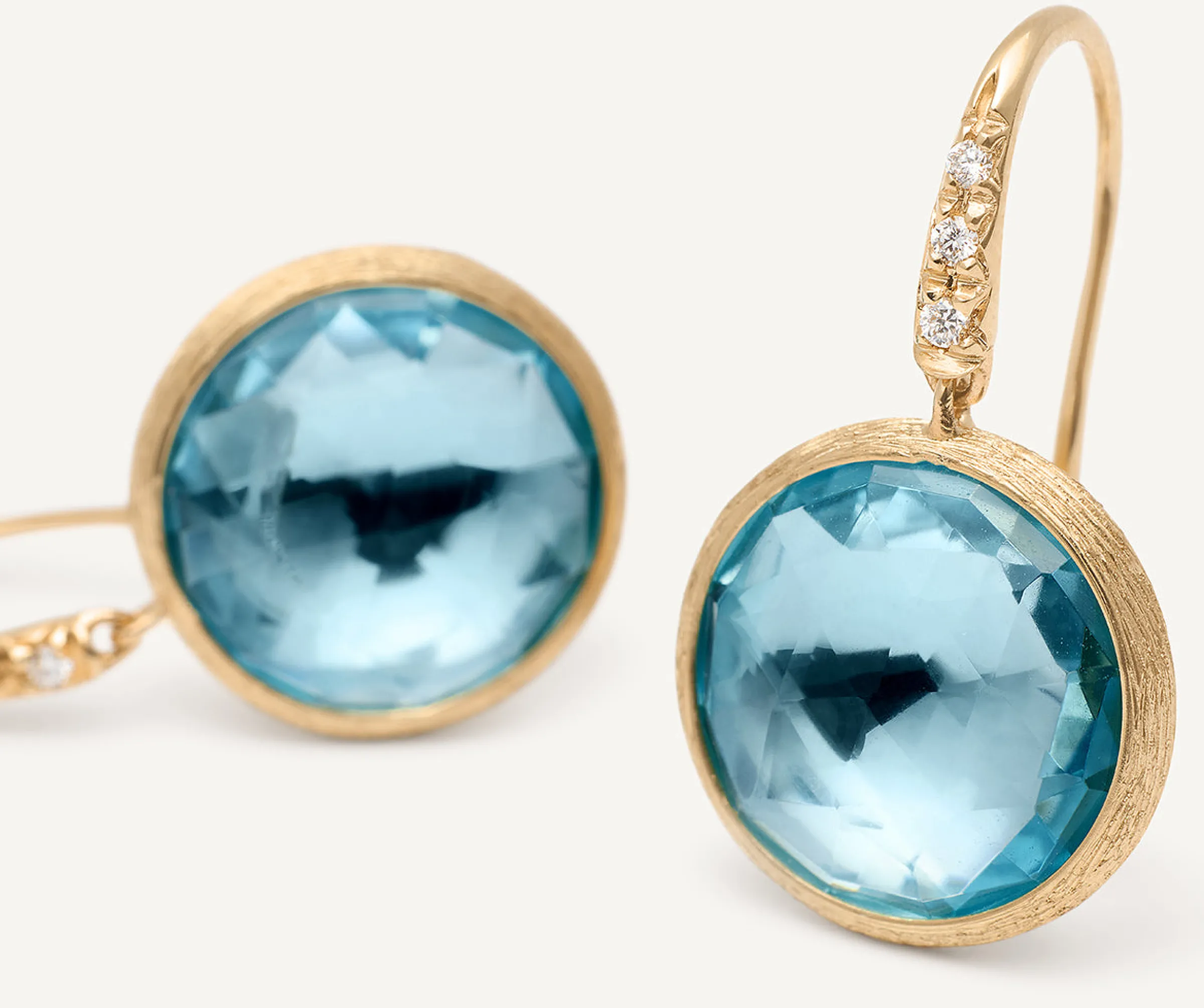 Earrings-Marco Bicego 18K Yellow Gold Gemstone Drop Earrings with Diamonds Yellowgold