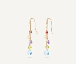 Earrings-Marco Bicego 18K Yellow Gold Gemstone Earrings With Diamonds, Medium Yellowgold