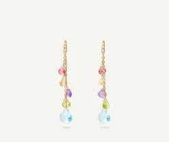Earrings-Marco Bicego 18K Yellow Gold Gemstone Earrings With Diamonds, Medium Yellowgold