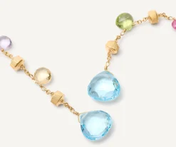 Earrings-Marco Bicego 18K Yellow Gold Gemstone Earrings, Long Yellowgold
